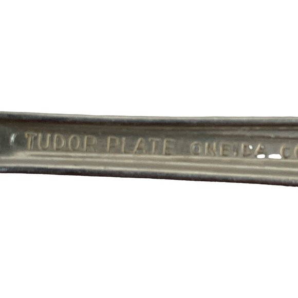 VTG 50's Oneida Tudor Plate Silver TableSpoons Bridal Wreath Set Of 8 7495 - Picture 5 of 5